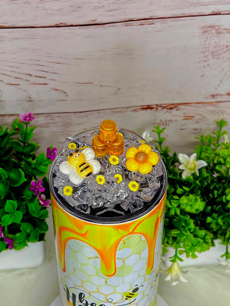 Bee Happy - 20 oz Tumbler Only OR with Topper Set
