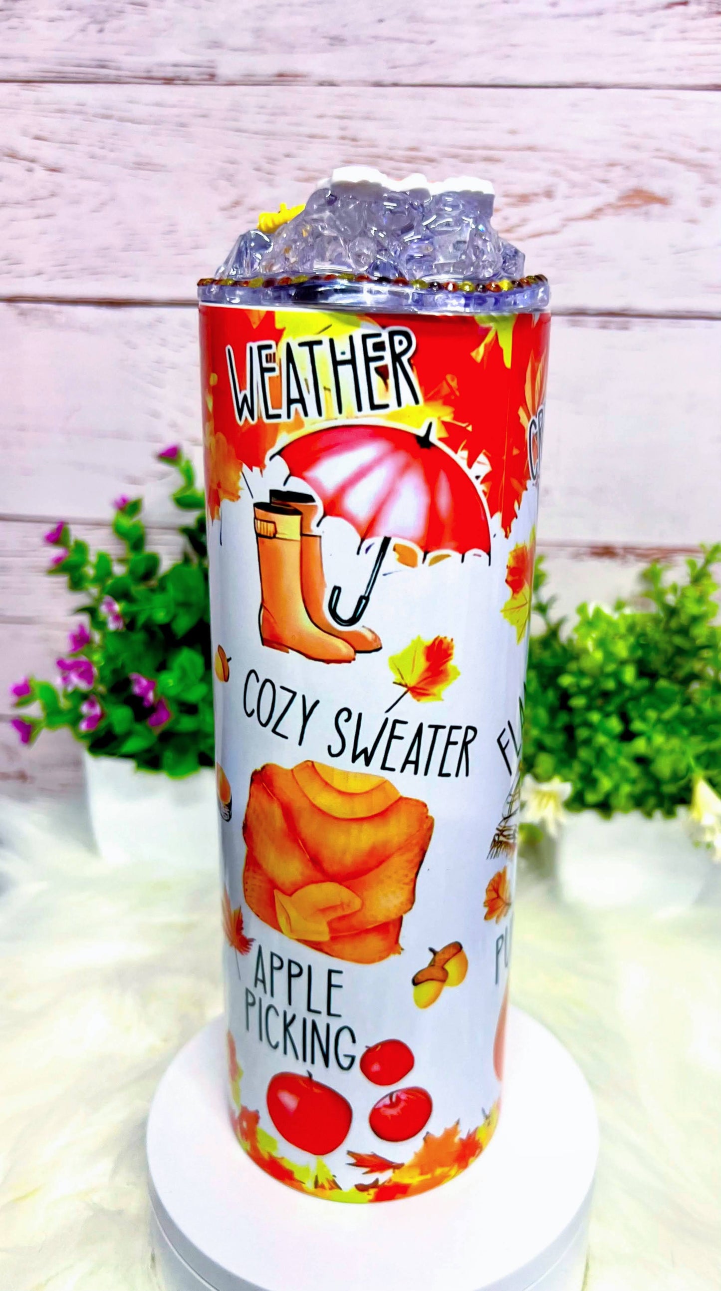 Happy Fall - 20 oz Tumbler Only OR with Topper Set