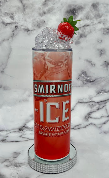 Smirnoff Ice Strawberry with ice/strawberry Topper - 20 oz Tumbler Set
