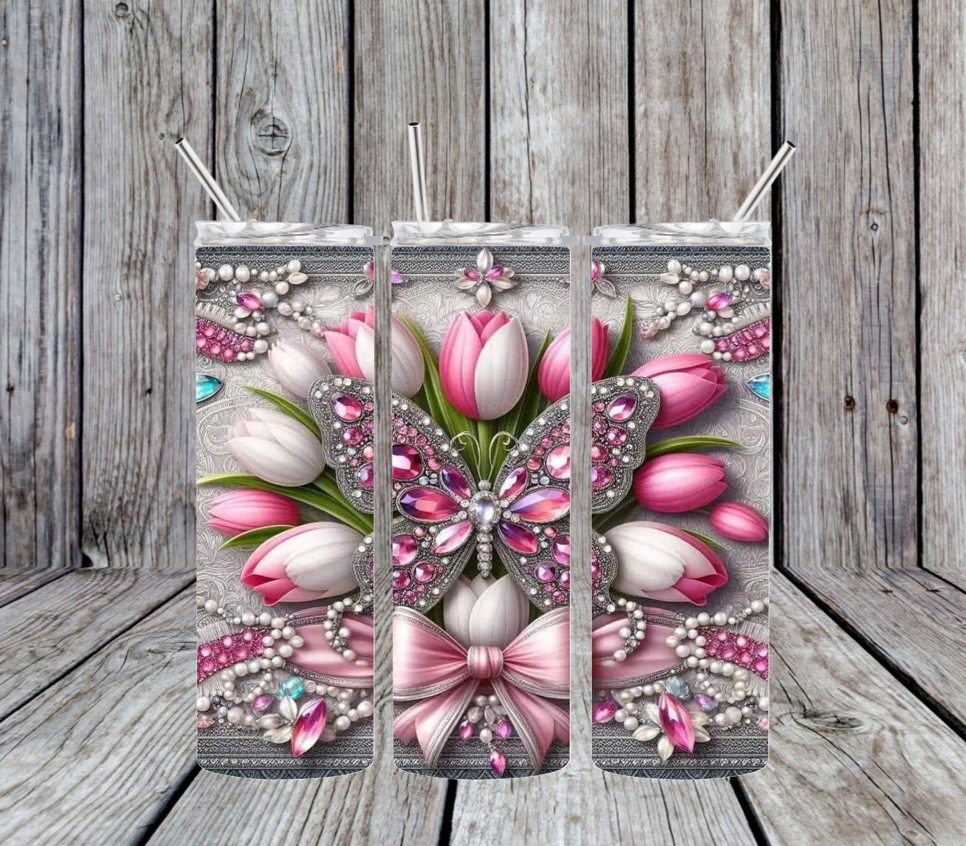 Tulips and Butterfly