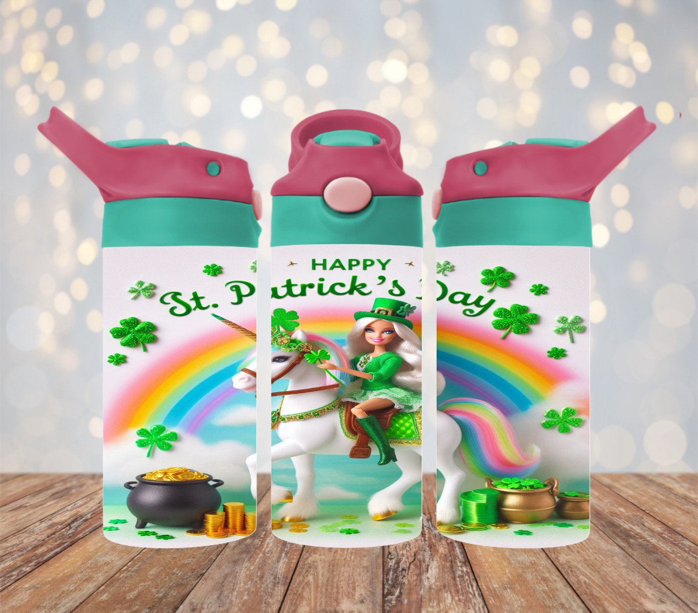 Happy St. Patrick's Day Barbie 12 oz Kids Cup