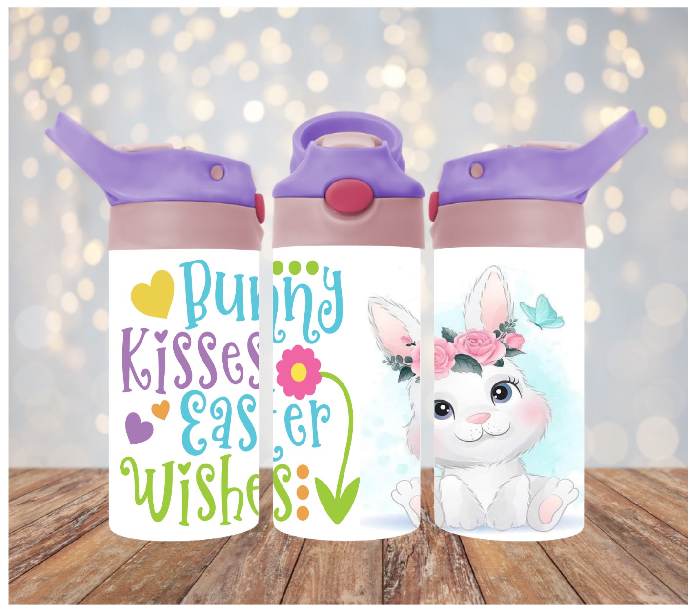 Bunny Kisses Easter Wishes - 12 oz Kids Cup