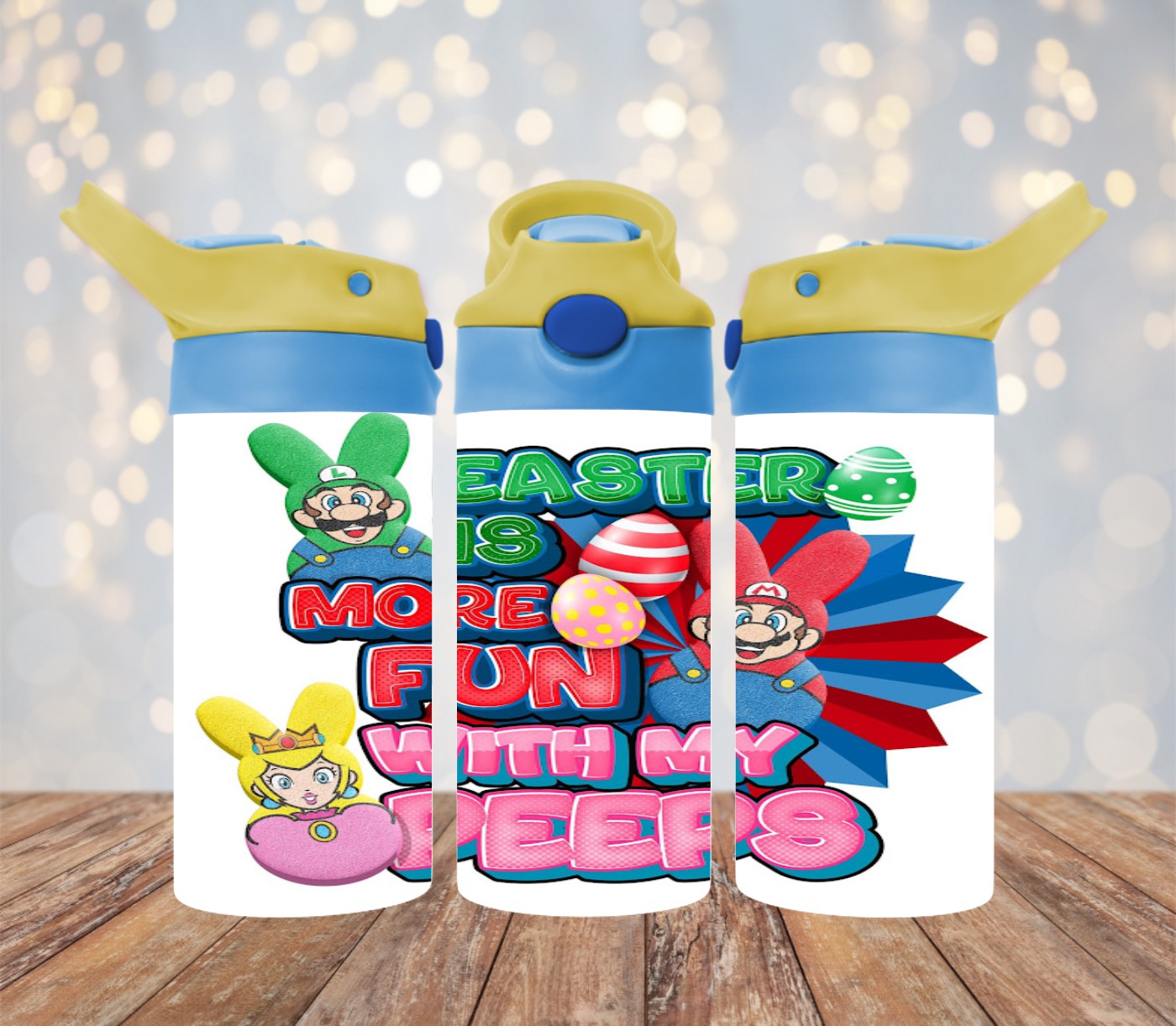 Easter Is More Fun With My Peeps Mario - 12 oz Kids Cup