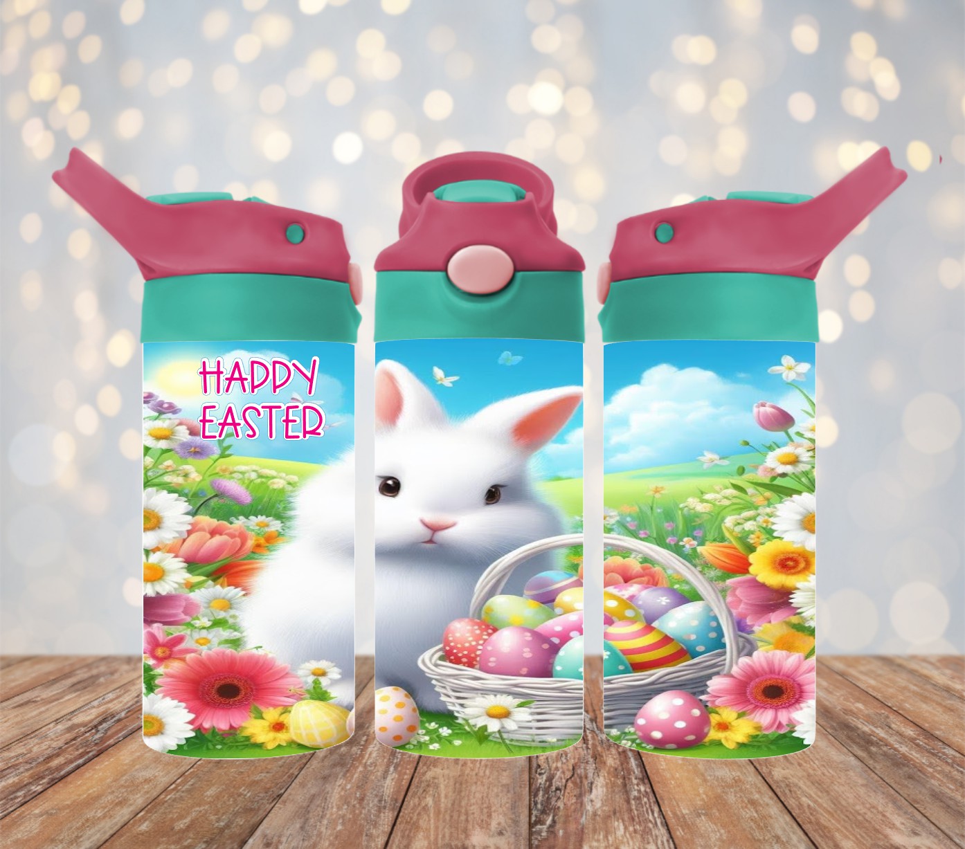 Happy Easter with Bunny - 12 oz Kids Cup