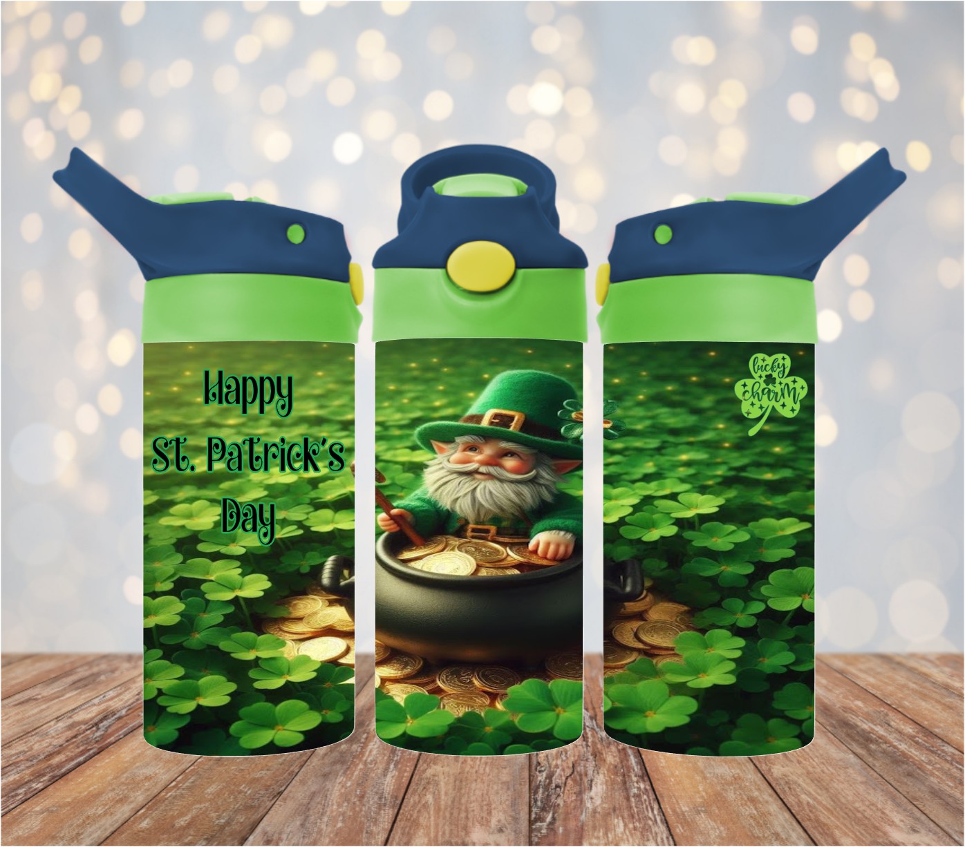Happy St. Patrick's Day - Leprechaun pot of gold 12 oz Kids Cup
