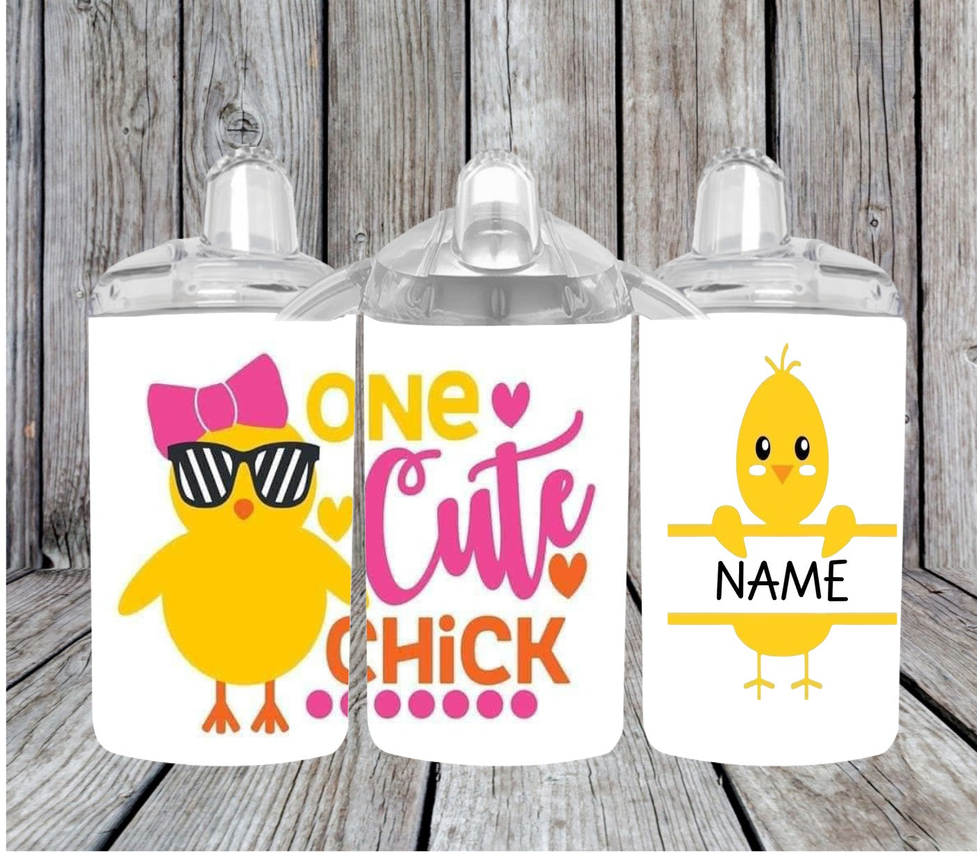 One Cute Chick - add name 12 oz Sippy Cup