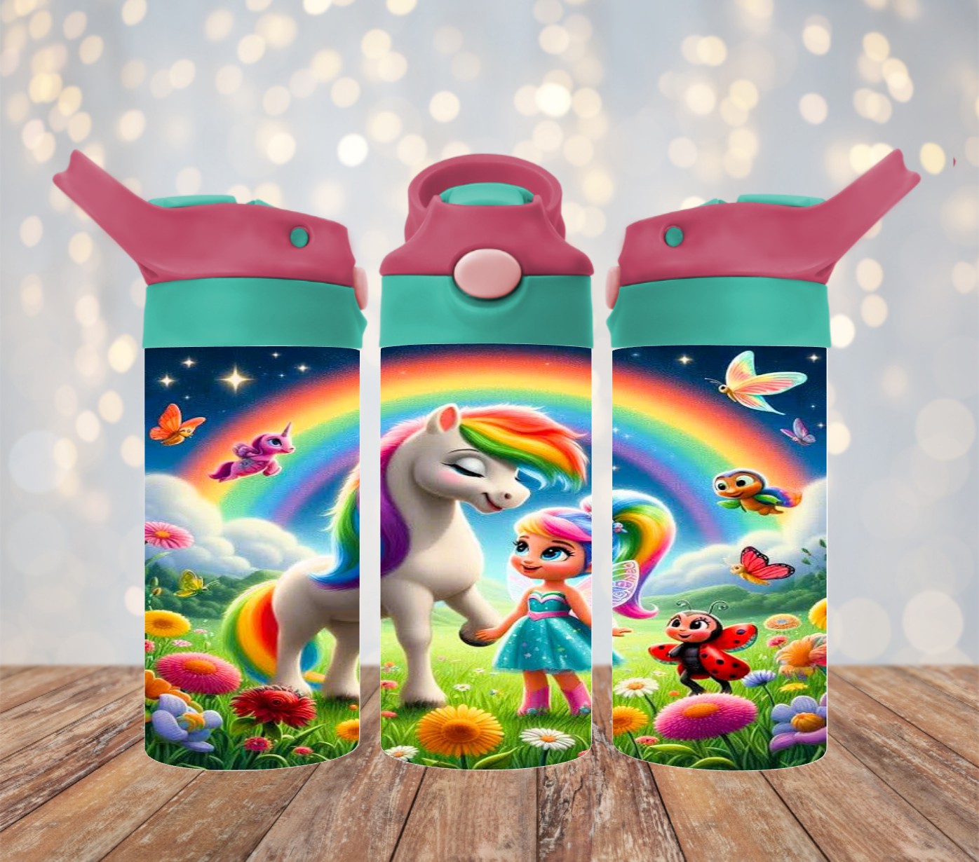Unicorn and Girl - 12 oz Kids Cup