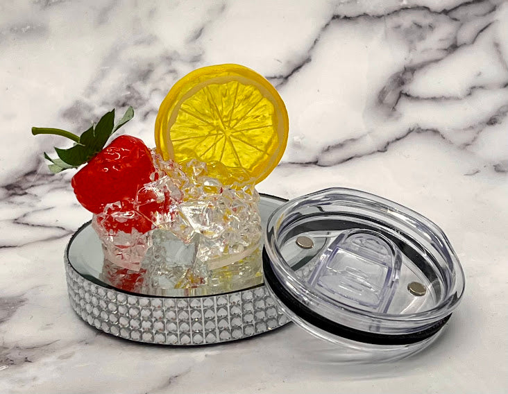 Tumbler Topper **Magnetic detachable Ice, Strawberry and Lemon for 20 oz Tumblers