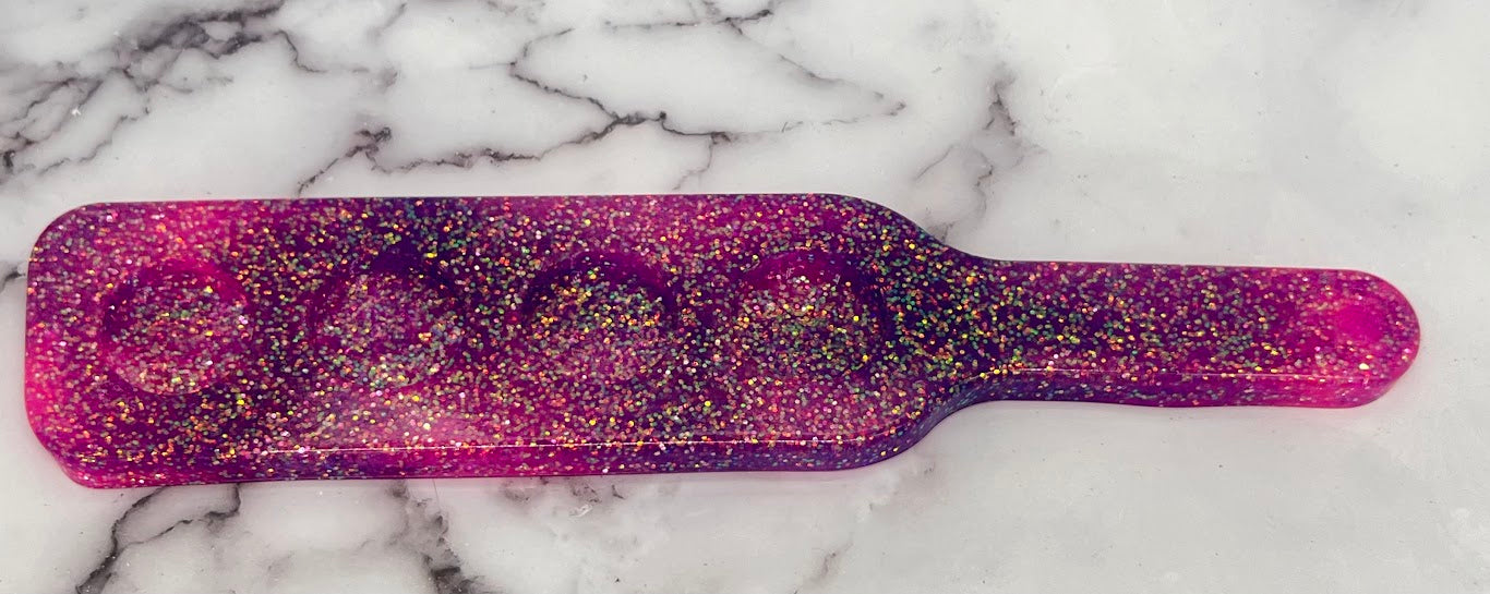 Epoxy Shot Glass Serving Paddle Purple and Pink