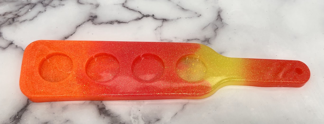 Epoxy Shot Glass Serving Paddle Sunset