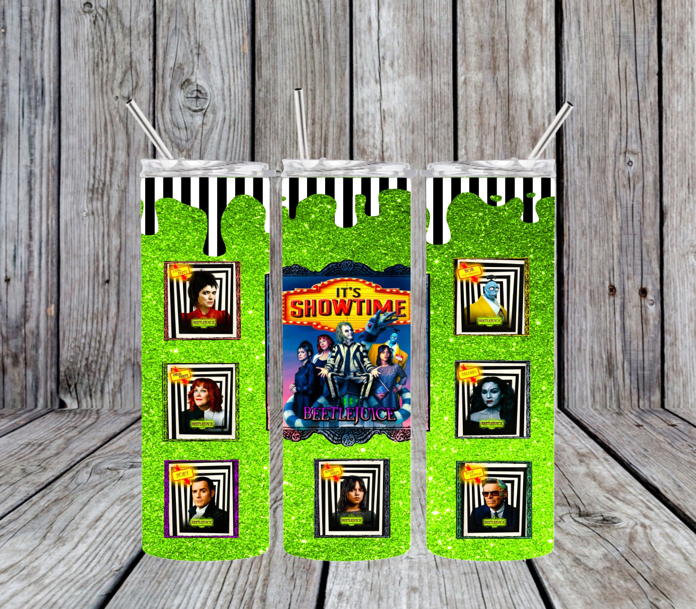 Beetlejuice Beetlejuice cast - 20 oz Tumbler Only OR with Topper Set