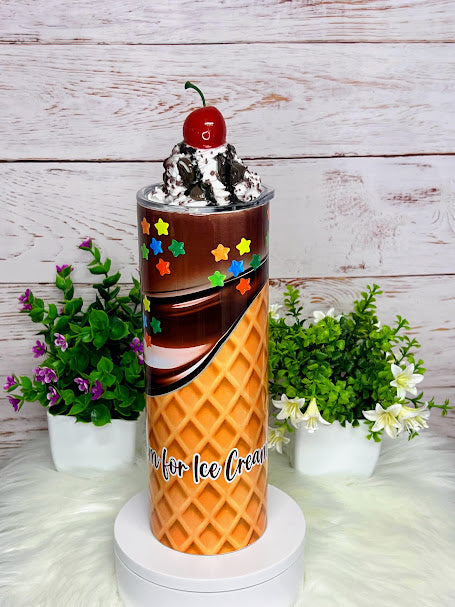 We All Scream for Ice Cream - 20 oz Tumbler Only OR with Topper Set