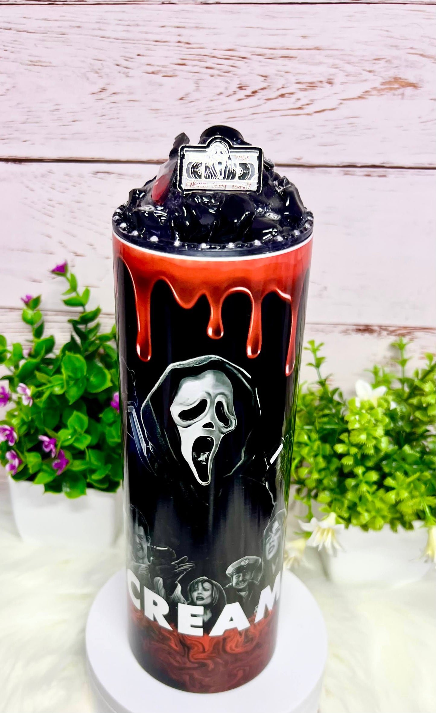 Scream Ghost Face - 20 oz Tumbler Only OR with Topper Set