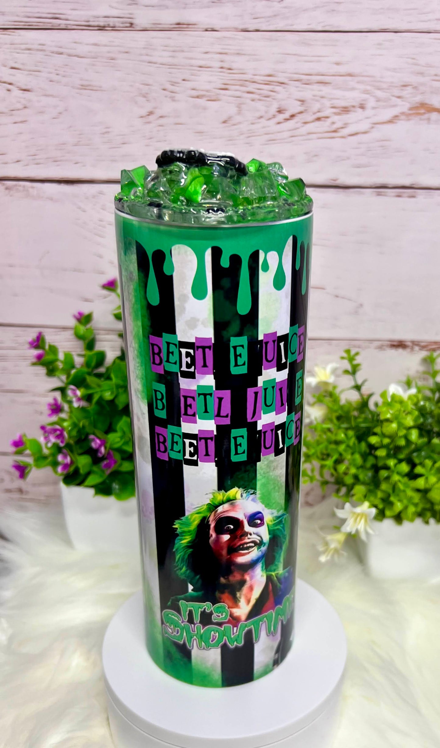 Beetlejuice It's Showtime - 20 oz Tumbler Only OR with Topper Set