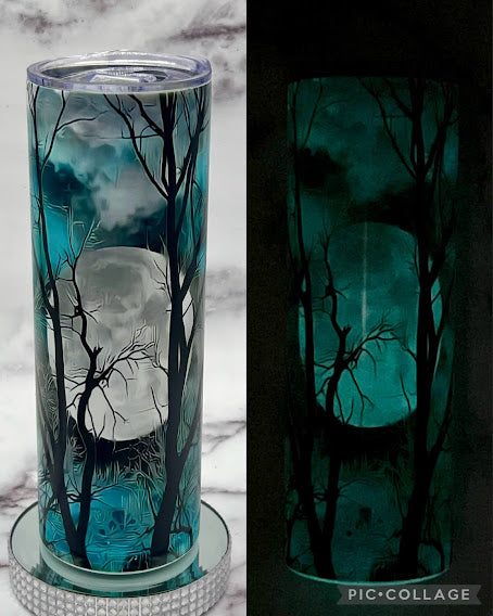 Night Moon - 20 oz Tumbler Glow in the Dark (Blue)