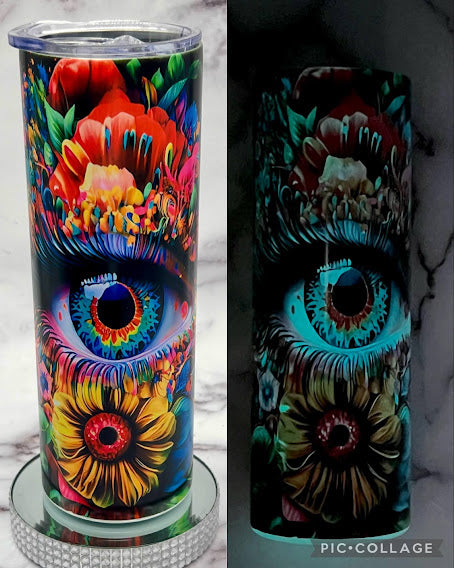 Windows to the Soul - 20 oz Tumbler Glow in the Dark (Blue)