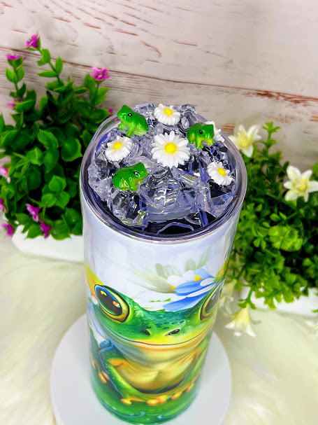 Frog and Daisies - 20 oz Tumbler Only OR with Topper Set