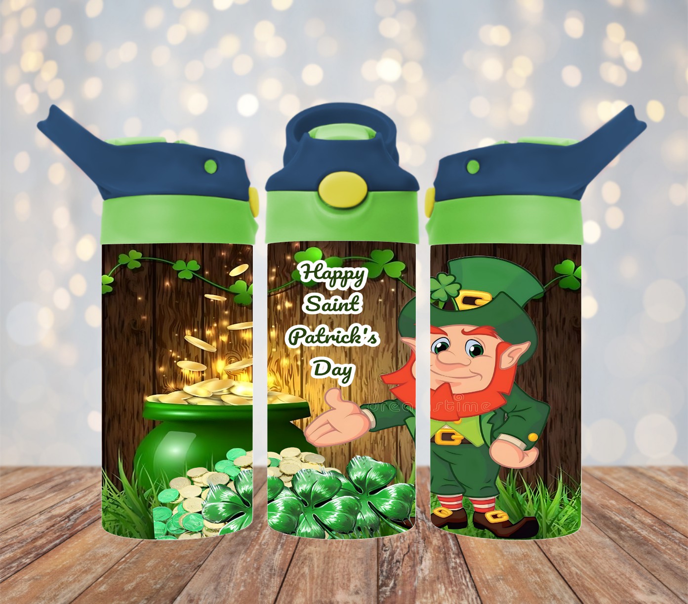 Happy St. Patrick's Day Leprechaun pot of gold 2 - 12 oz Kids Cup