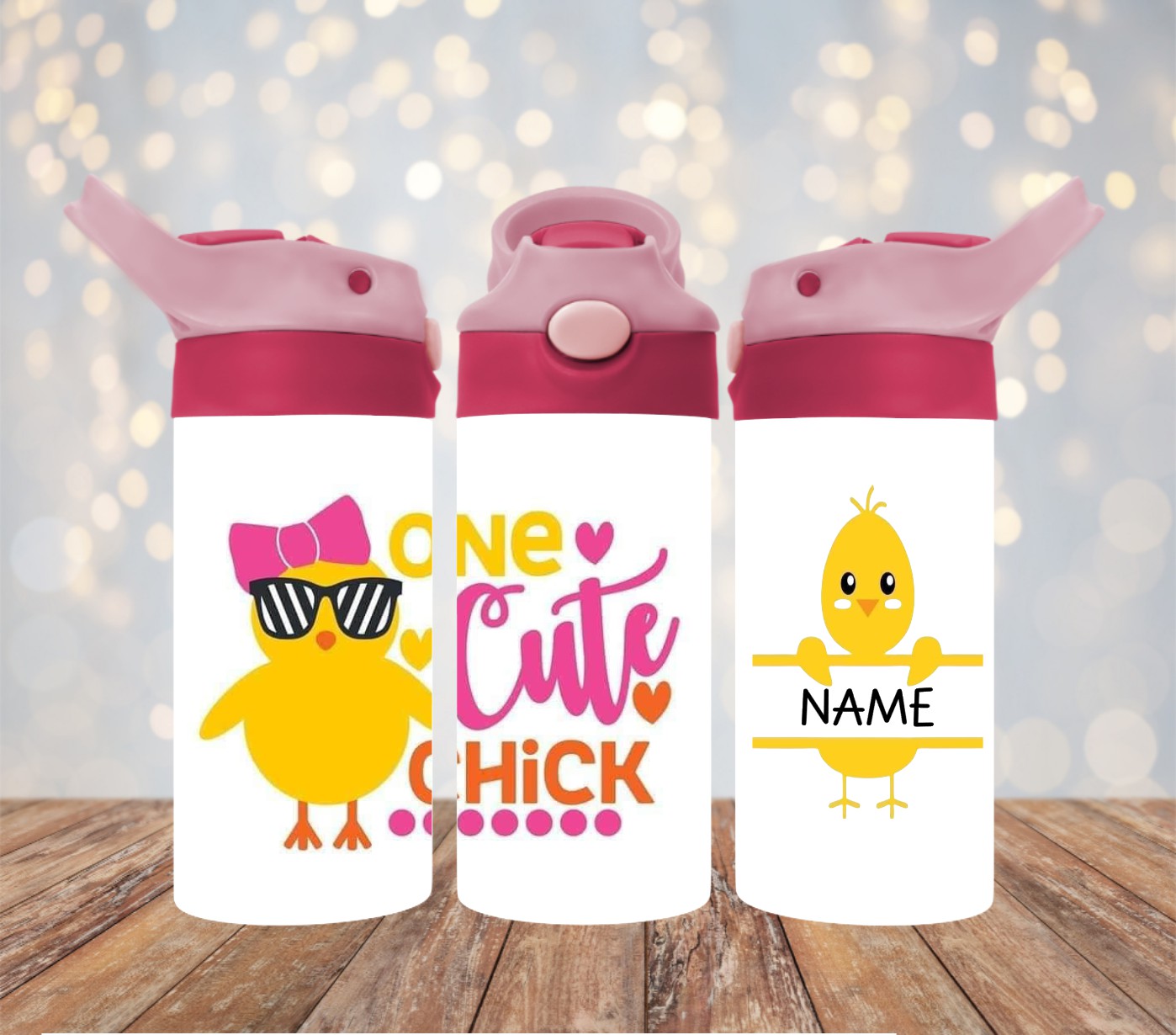 One Cute Chick add name - 12 oz Kids Cup