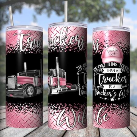 Truckers Wife Pink & Black