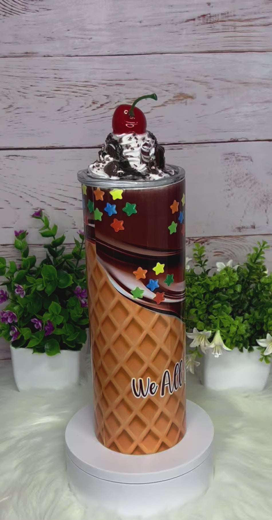 We All Scream for Ice Cream - 20 oz Tumbler Only OR with Topper