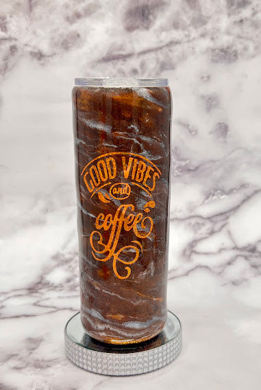 Good Vibes and Coffee - Marble 20 oz Tumbler